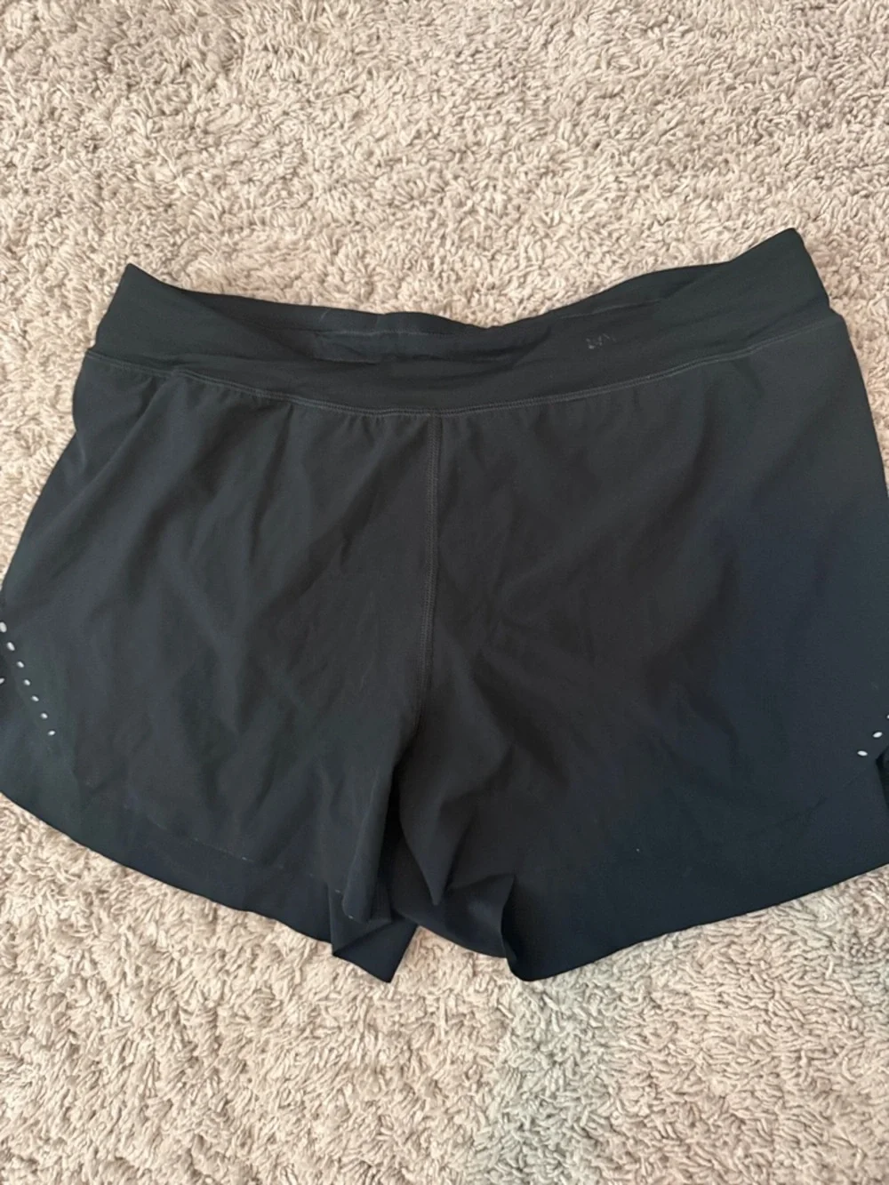 Women's Black Athletic Shorts with Reflective Accent - Picture 1 of 3
